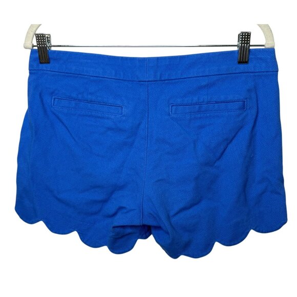 Lilly Pulitzer Blue Scallop Hem Shorts Size 4 Cotton Stretch Preppy Summer - Picture 2 of 12